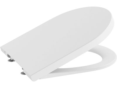 Capac WC Roca Inspira Round cu inchidere lenta si QuickRelease, alb mat