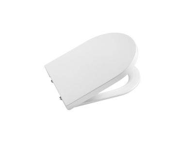 Capac WC Roca Inspira Round Compact cu inchidere lenta si QuickRelease, alb