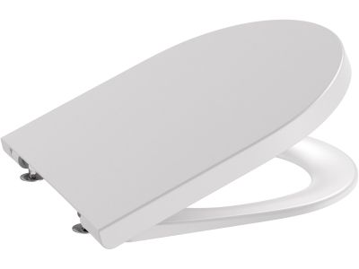 Capac wc Roca Inspira Round Compact cu inchidere lenta si QuickRelease, perla
