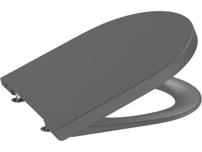 Capac wc Roca Inspira Round Compact cu inchidere lenta si QuickRelease, onyx