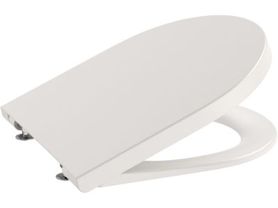 Capac wc Roca Inspira Round Compact cu inchidere lenta si QuickRelease, bej