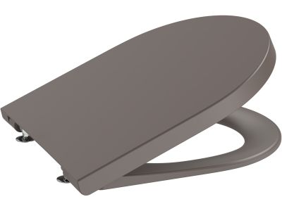 Capac wc Roca Inspira Round Compact cu inchidere lenta si QuickRelease, cafea