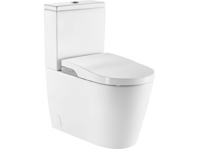 Set complet vas wc Roca Inspira In-Wash Rimless 390x680mm cu functie de bideu, cu rezervor asezat si capac inchidere lenta, alb