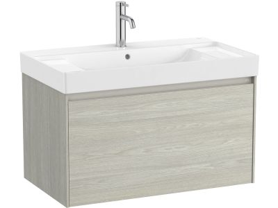 Set mobilier Roca Ona cu dulap baza cu un sertar 80cm si lavoar, stejar alb