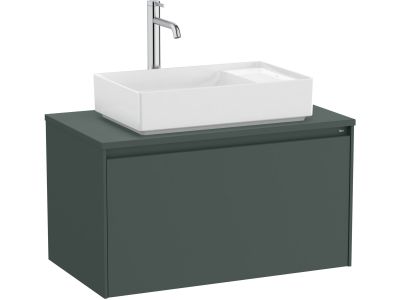Dulap baza Roca Ona cu un sertar, 80cm, pentru lavoar pe blat, verde mat