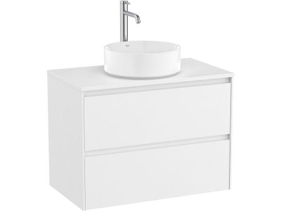 Dulap baza Roca Ona cu doua sertare, 80cm, pentru lavoar pe blat, alb mat