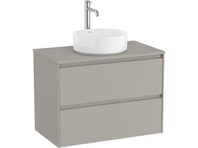 Dulap baza Roca Ona cu doua sertare, 80cm, pentru lavoar pe blat, gri mat
