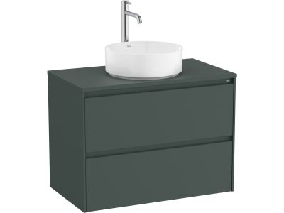 Dulap baza Roca Ona cu doua sertare, 80cm, pentru lavoar pe blat, verde mat