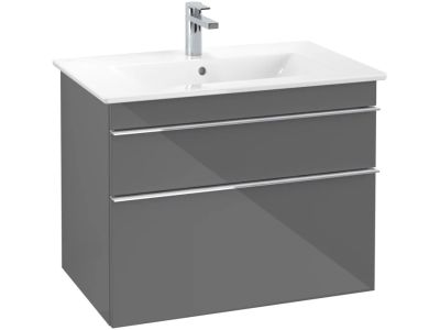 Dulap baza suspendat Villeroy & Boch Venticello 753x590x502 mm cu doua sertare, gri lucios
