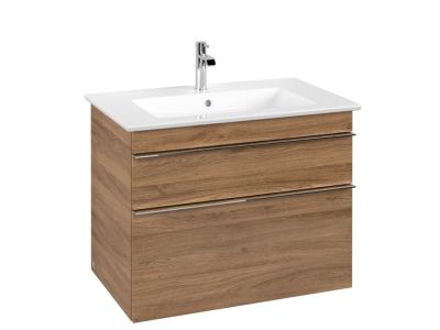 Dulap baza suspendat Villeroy & Boch Venticello 753x590x502 mm cu doua sertare, stejar Kansas