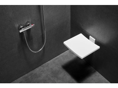 Scaun pentru dus rabatabil Besco Active alb