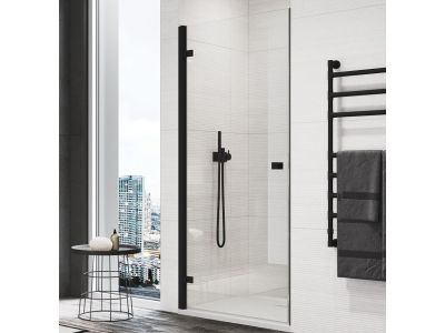 Usa de dus batanta Ronal (SanSwiss) Annea AN1C 80cm, orientare stanga, sticla AquaPerle 6mm, profil negru mat