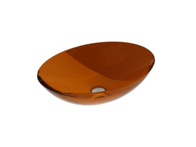 Lavoar oval tip bol Besco Anya 50x35cm, ResiCast, transparent, ventil click-clack crom, Earth Rust