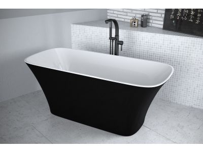 Cada freestanding Besco Assos Black & White 160x70cm, negru-alb