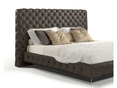 Pat Gamma Aston Night pentru saltea 200x200cm, piele Piuma E515, HandMade in Italy