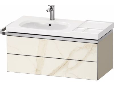 Dulap baza suspendat Duravit Aurena 984 x 492mm pentru lavoar, cu doua sertare, orientare stanga, inclus portprosop, marmura mat