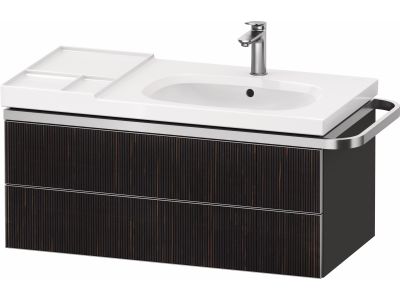 Dulap baza suspendat Duravit Aurena 984 x 492mm pentru lavoar, cu doua sertare, orientare dreapta, inclus portprosop, riflaj Ebony mat