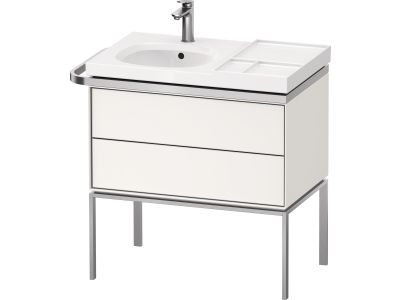 Dulap baza pe pardoseala Duravit Aurena 784 x 492mm pentru lavoar, cu doua sertare, orientare stanga, inclus portprosop, alb mat