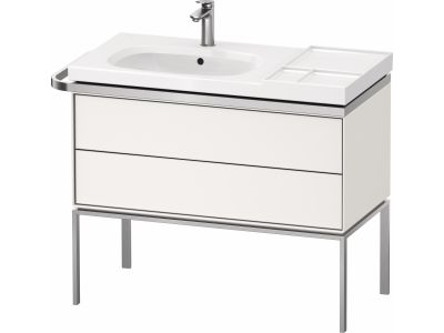 Dulap baza pe pardoseala Duravit Aurena 984 x 492mm pentru lavoar, cu doua sertare, orientare stanga, inclus portprosop, alb mat