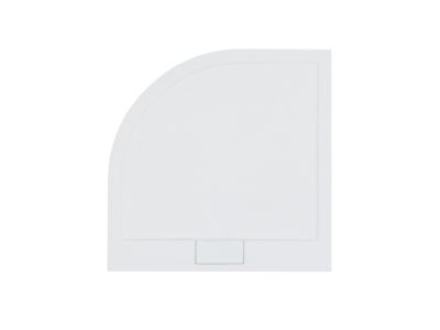 Cadita dus semirotunda Besco Axim Ultraslim 90x90x4.5cm, alb