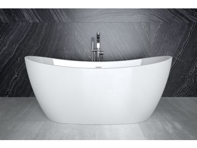 Cada freestanding Besco Ayla 170x80cm alba, ventil si preaplin grafit
