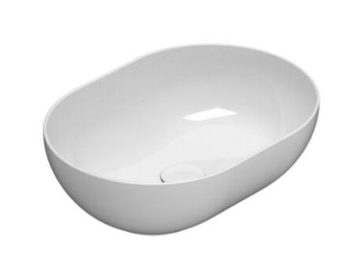Lavoar tip bol Globo Le Ciotole Round cu margine subtire 50x36cm, alb