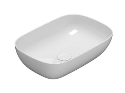 Lavoar tip bol Globo Le Ciotole Rectangular cu margine subtire 55x38cm, alb
