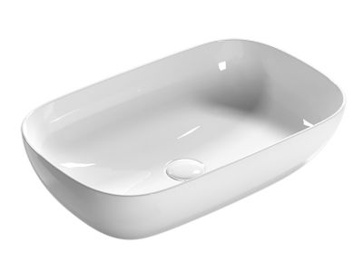 Lavoar tip bol Globo Le Ciotole Rectangular cu margine subtire 60x36cm, alb