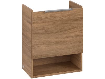 Dulap baza Villeroy & Boch Architectura cu o usa si raft, 430x520mm, orientare dreapta, stejar kansas