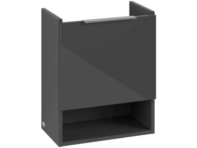Dulap baza Villeroy & Boch Architectura cu o usa si raft, 430x520mm, orientare dreapta, gri