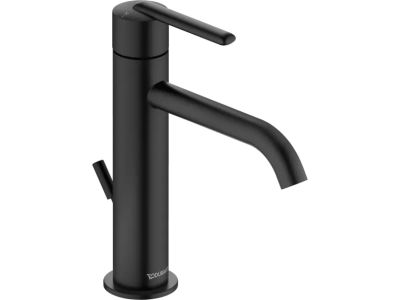 Baterie lavoar Duravit Balcoon M, ventil pop-up, FreshStart, MinusFlow, negru mat