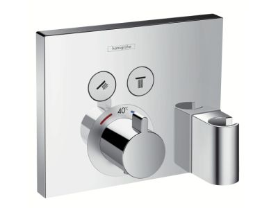 Baterie cada - dus termostatata Hansgrohe ShowerSelect cu agatatoare dus, montaj incastrat, necesita corp ingropat