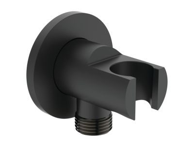 Conector FixFit Ideal Standard Ideal Rain Round cu agatatoare de dus, negru mat