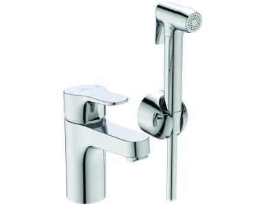 Baterie lavoar Ideal Standard Cerabase H80 cu set tip bideu pentru igiena intima, crom