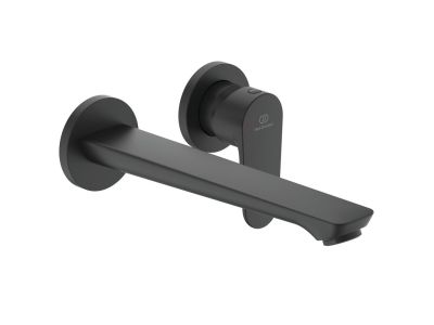 Baterie lavoar Ideal Standard Cerafine O de perete, negru silk, pipa 224mm, necesita corp ingropat