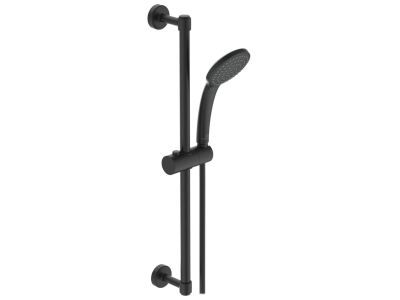 Set dus Ideal Standard IdealRain Soft 1 functie, para 100mm, bara 600mm, furtun 1,75m, negru mat