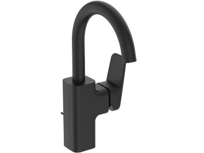 Baterie lavoar Ideal Standard Ceraplan 280 cu pipa inalta, ventil pop-up metalic, Silk Black