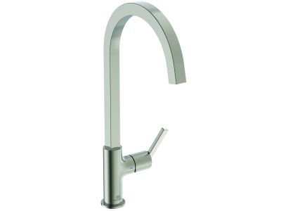 Baterie bucatarie Ideal Standard Gusto Square, 306mm, pipa tubulara R rotativa, silver storm