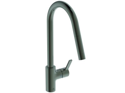 Baterie bucatarie Ideal Standard Gusto, 235mm, dus extractibil, pipa R rotativa, magnetic grey
