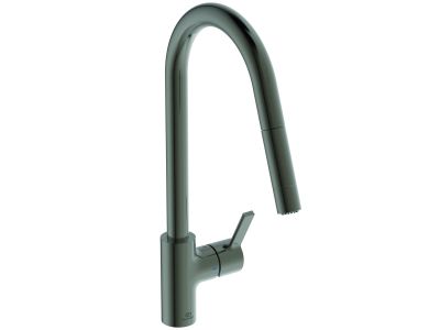 Baterie bucatarie Ideal Standard Gusto, 233mm, dus extractibil, pipa R rotativa, magnetic grey