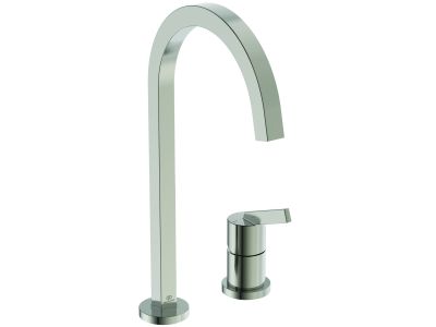 Baterie bucatarie Ideal Standard Gusto Square din 2 elemente, 217mm, pipa R rotativa, silver storm