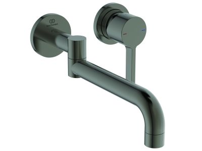 Baterie bucatarie Ideal Standard Gusto Square de perete, pipa rotativa, necesita corp ingropat, magnetic grey