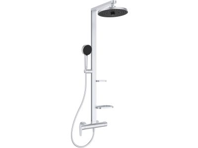 Coloana de dus Ideal Standard Ceratherm Alu+ cu baterie, argintiu