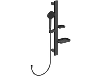 Set de dus Ideal Standard IdealRain Alu+ cu para de dus, furtun 175cm si bara de dus 60cm, negru