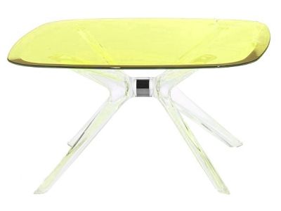 Masuta Kartell Blast design Philippe Starck, 80x80cm, h40cm, crom-galben transparent