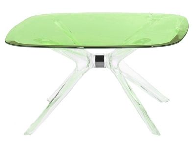 Masuta Kartell Blast design Philippe Starck, 80x80cm, h40cm, crom-verde transparent