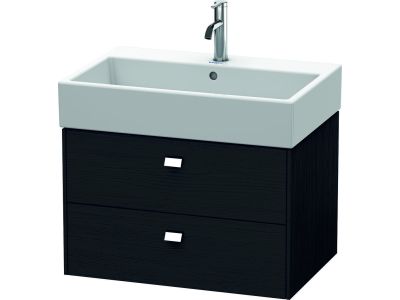 Dulap baza suspendat Duravit Brioso 684x442mm, cu doua sertare, stejar negru, manere crom