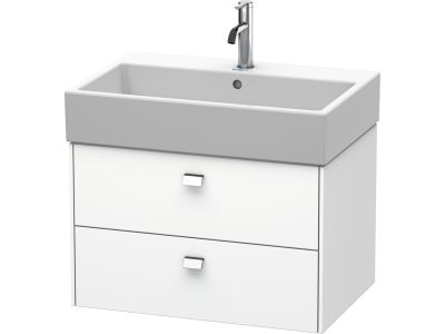 Dulap baza suspendat Duravit Brioso 684x442mm, cu doua sertare, alb mat, manere crom