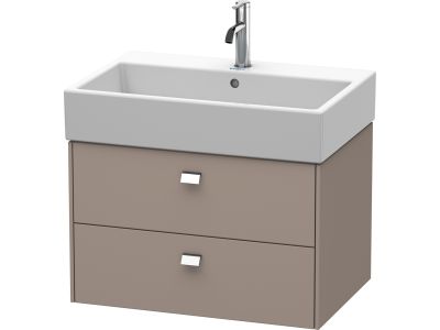 Dulap baza suspendat Duravit Brioso 684x442mm, cu doua sertare, bazalt mat, manere crom