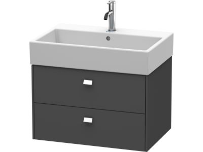 Dulap baza suspendat Duravit Brioso 684x442mm, cu doua sertare, grafit mat, manere crom